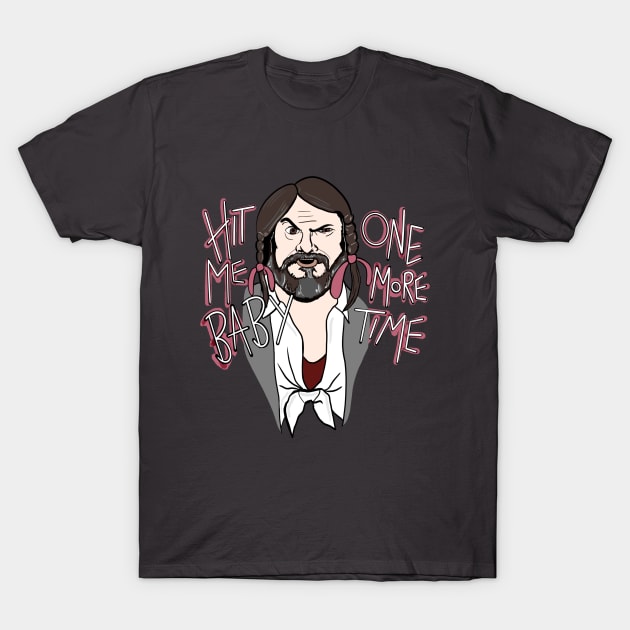 Jack Black Tenacious D Baby One More Time Music Mashup T-Shirt by Jamie Collins